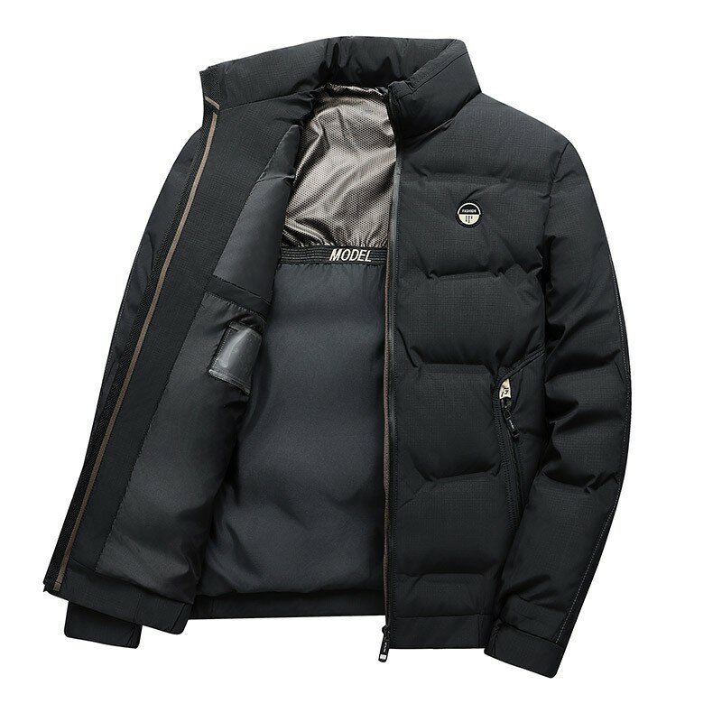 Autumn Winter 2023 New Men's Stand Collar Down Jacket Business Fashion Oversize Warm Thick Coat Business Casual Top Office