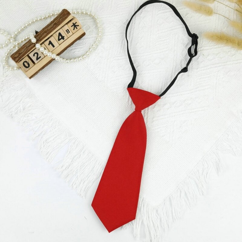 Gravata escolar para meninos, gravata infantil para casamentos, gravatas com fivela cor sólida