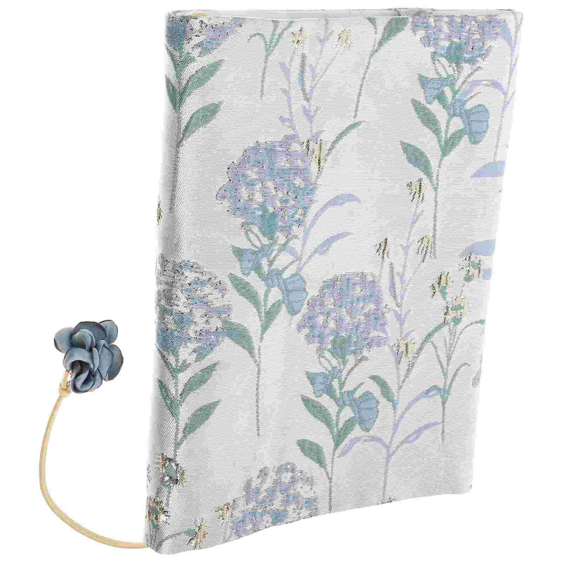 Sarung buku pelindung sampul kertas pelindung dapat dicuci buku dekoratif kain bunga lembut kain ritsleting Lengan perjalanan