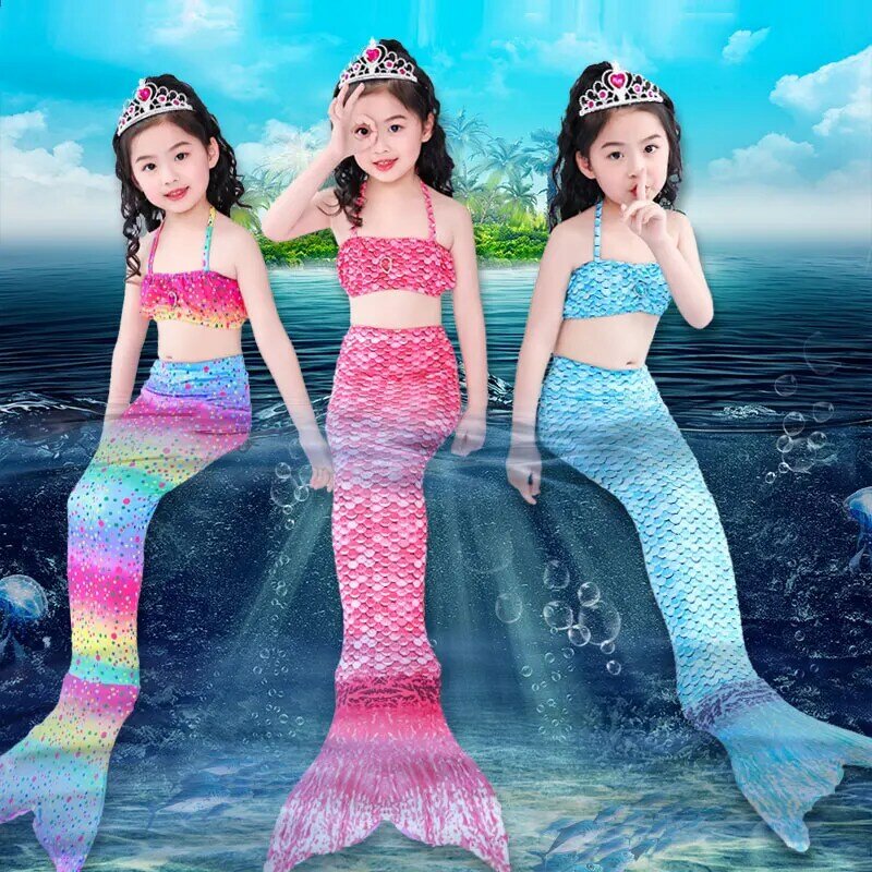 Girls mermaid costume swimsuit princess skirt children mermaid tail swimsuit clothes girls summer baby