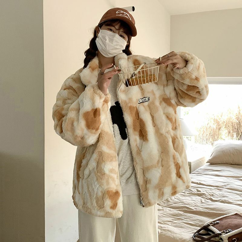 2023 Модные Куртки Оверсайз из овечьей шерсти, женское свободное милое Модное теплое пальто в эстетике