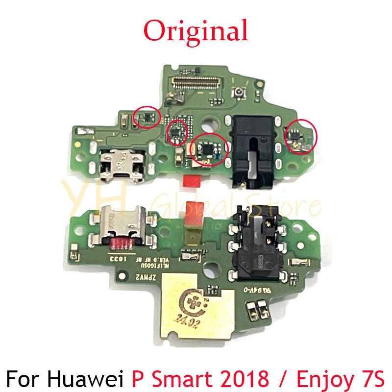 Originale per Huawei P Smart 2018 / Enjoy 7S connettore Dock di ricarica USB scheda porta cavo flessibile parti di riparazione