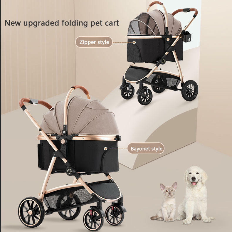 Detachable Pet Baby Stroller for Dog and Cat Foldable 2 in 1 Pet Cart