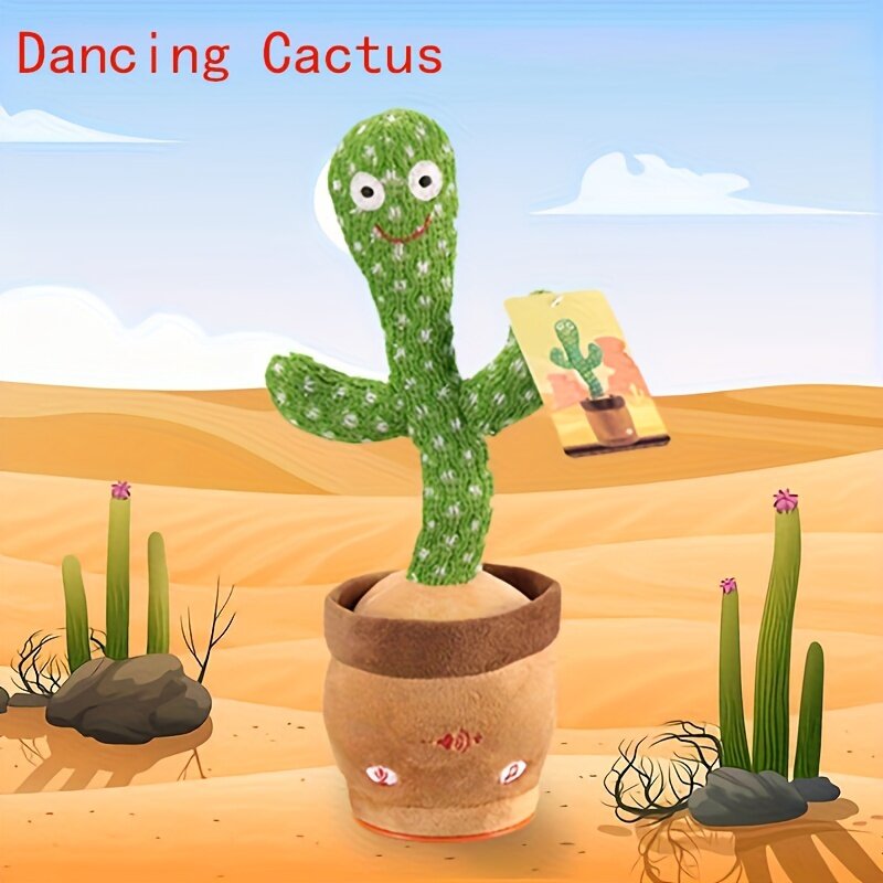 Writhing cactus toys che canta e impara a parlare di giocattoli che illuminano i giocattoli per animali domestici giocattoli per cani e gatti (senza batterie) ious in miniatura