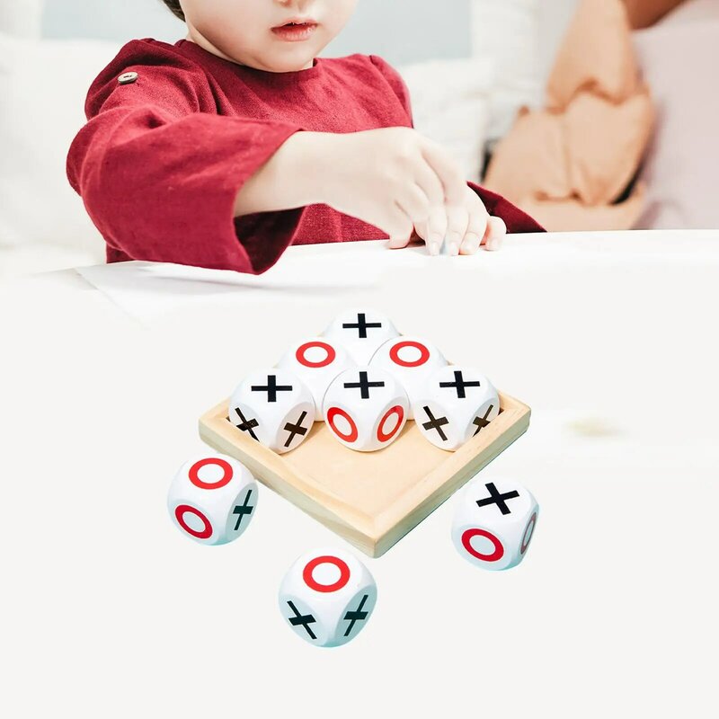 Tac Tac Toe Board Game para Crianças, Mesa de Café, Xoxo Xadrez Board Game, Mão Crafted Brain Teaser, Presentes De Viagem Do Quintal
