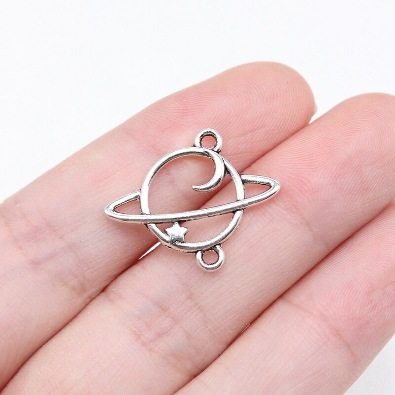 40pcs/lot 18x22mm Celestial Charms For Jewelry Making Antique Silver Color 0.71x0.87inch