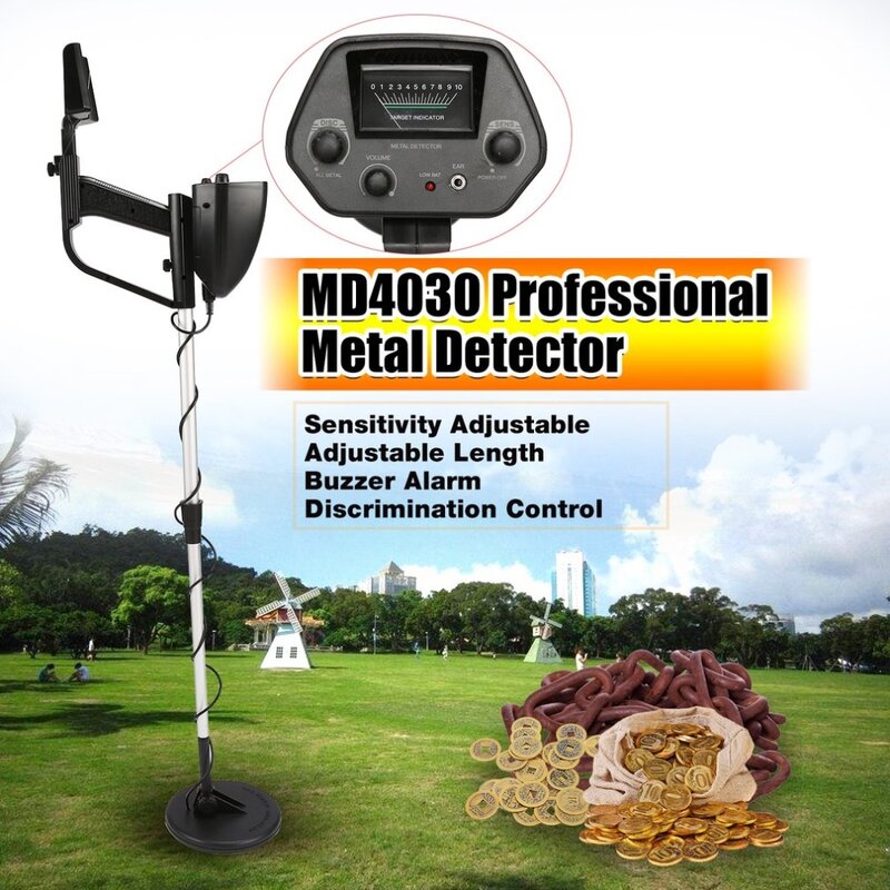 MD4030 Detektor Logam Bawah Tanah Portabel Profesional Genggam Obral untuk Pemburu Harta Karun dan Panjang Dapat Disesuaikan