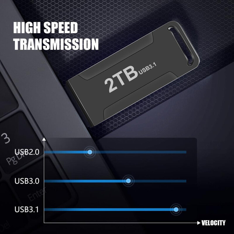Clé USB haute vitesse, clé USB 3.1, mémoire 1 To, clé USB 100% G, capacité réelle 512, 2 To, cadeaux de livraison gratuits