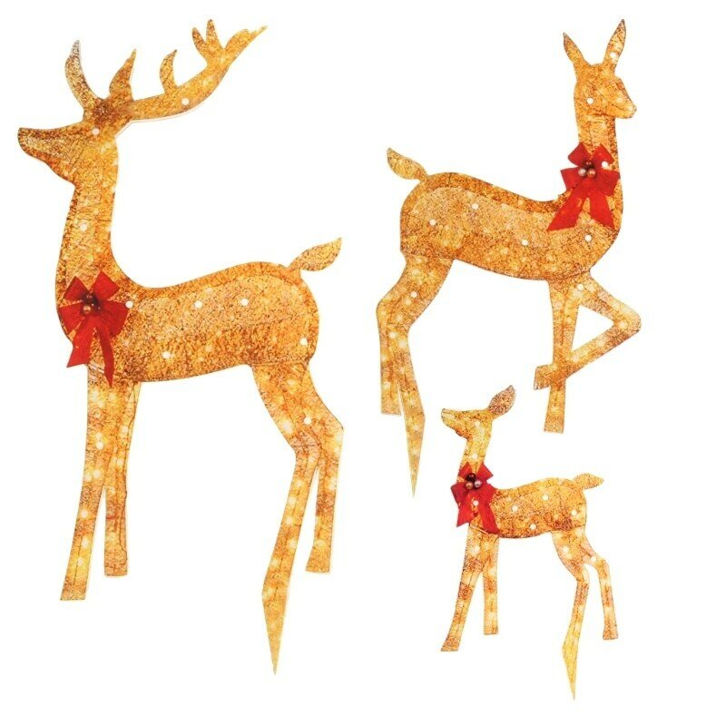 Luci renne natalizie in materiale acrilico per decorazioni da giardino all'aperto