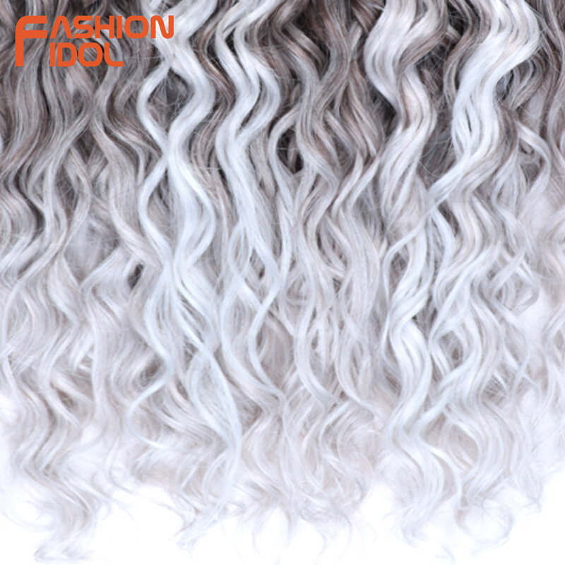 Jessica Hair-Cabello sintético Afro rizado, trenzas de ganchillo, extensiones de cabello trenzado marrón degradado, 20 pulgadas