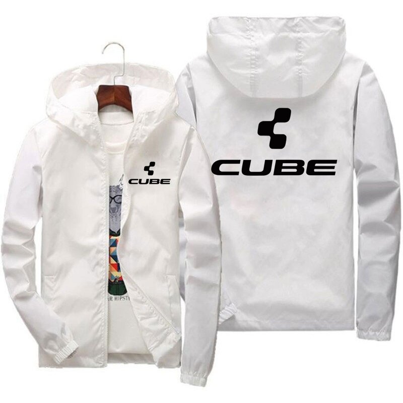 2024 latest letter Print men's spring and autumn zipper casual hooded bomber jacket Cube fashion windbreaker