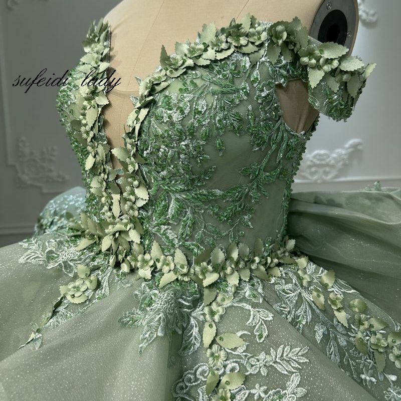 Vestido de casamento trem verde, Vestido principal da noiva, Quente, 2023