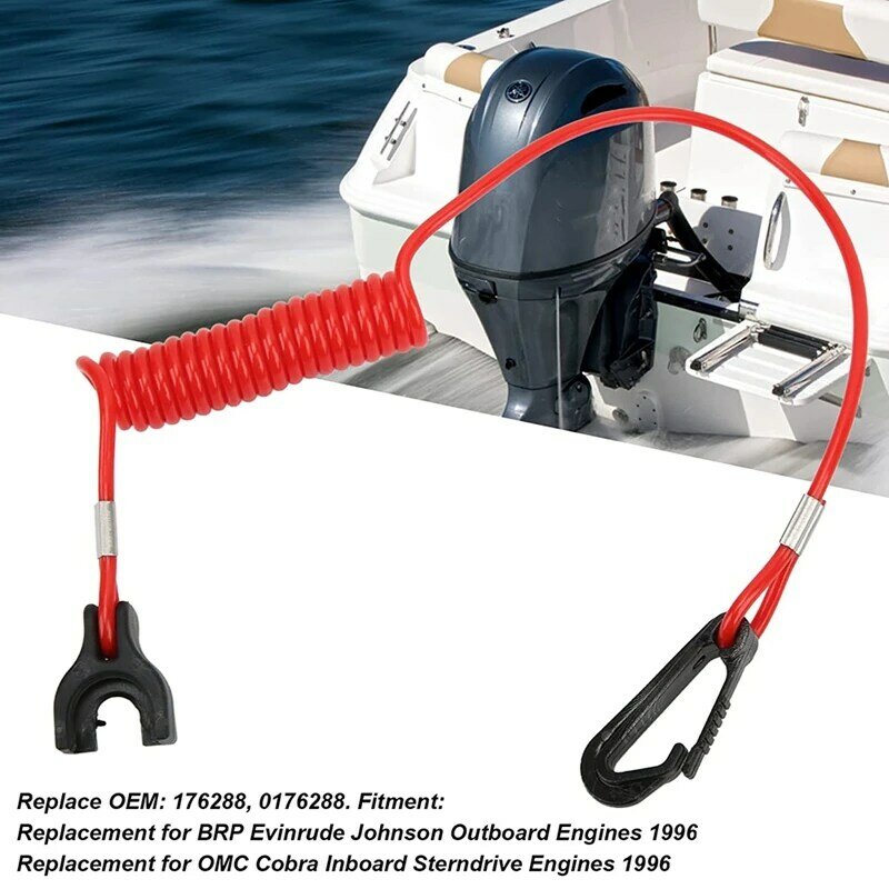 1 stück Boot Motor Notfall Stop Schalter 176288 Sicherheit Töten Schalter Ersatz Teile Für BRP Evinrude Johnson Außenbordmotoren