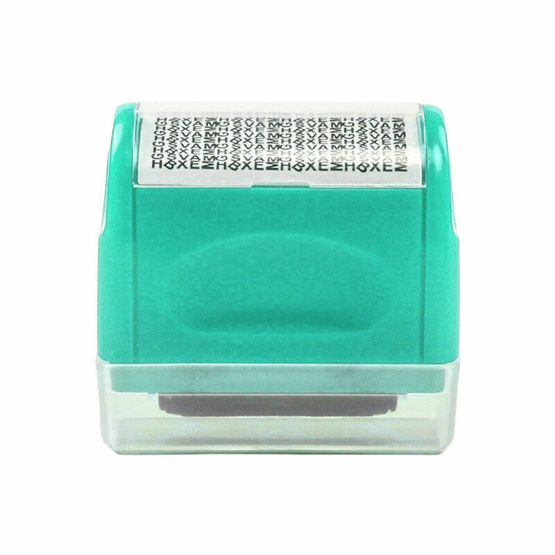 Wide Rolling Segurança Stamp, Identity Theft Prevention, Guard Roller, Verde, 6x6x3cm