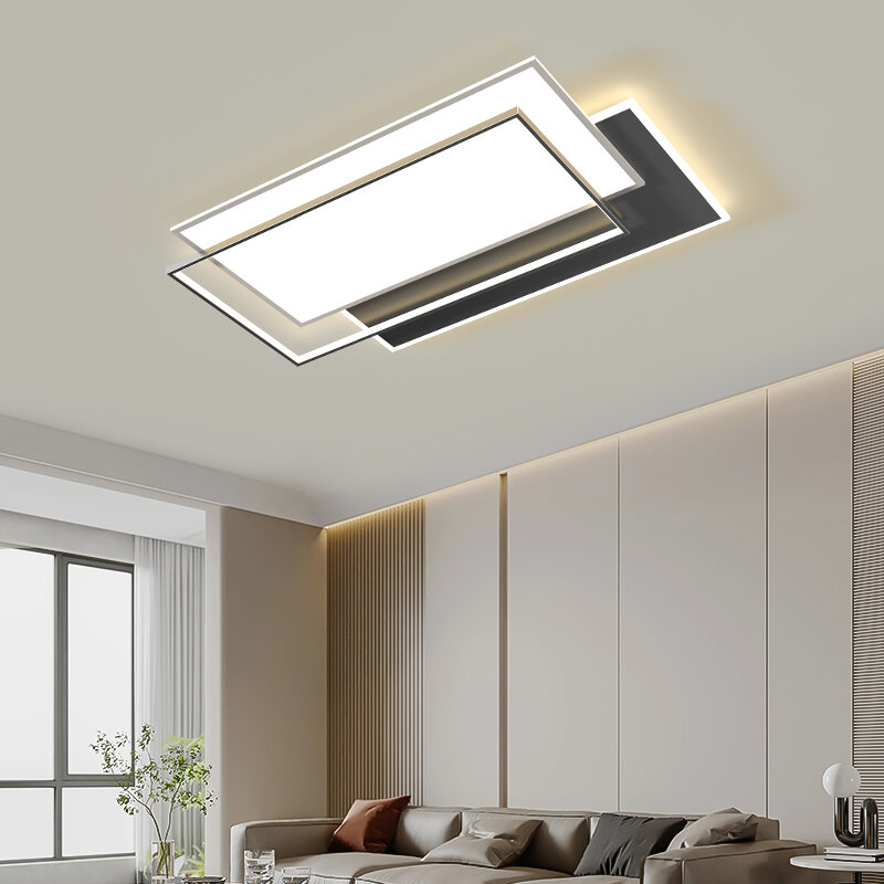 Luces de techo minimalistas modernas para sala de estar, lámpara de protección ocular inteligente ultradelgada, luz principal LED para toda la casa
