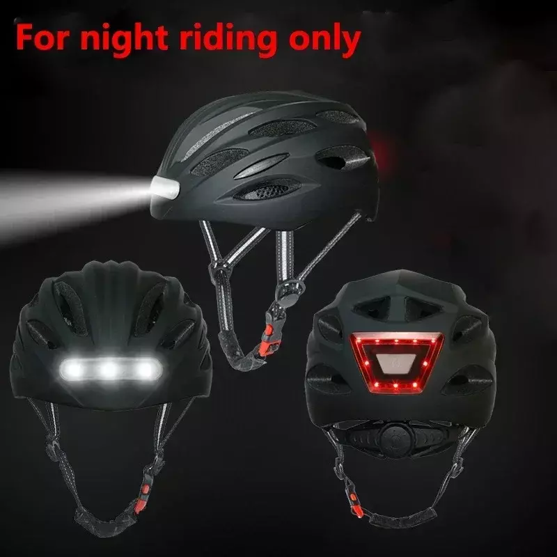 男性と女性のためのインテリジェントなサイクリングヘルメット,充電式,USB, LEDライト,マウンテンバイク,電動スクーター