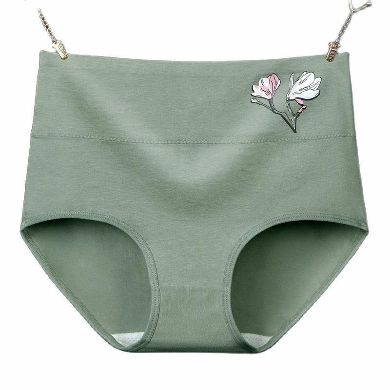L~2XL Print Briefs Plus Size Winter Panties Women's Lingerie High Waist Cotton Underpants Breathable Underwear Female Intimates