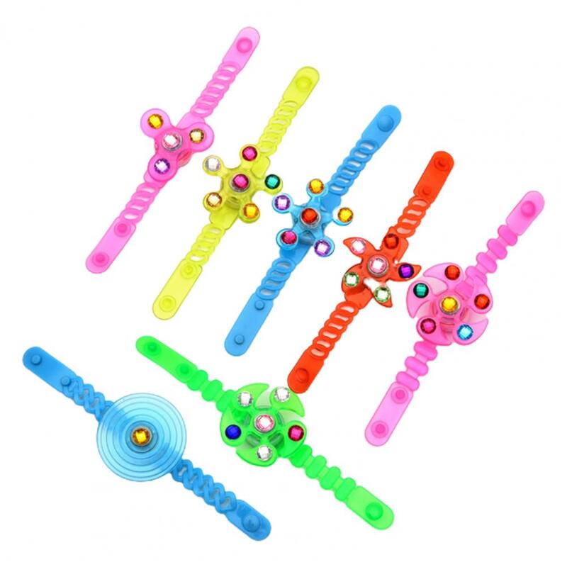 Grosir & Dropshipping! Gelang mainan Spinner Fidget Band cincin portabel dapat disesuaikan bercahaya berputar untuk anak-anak