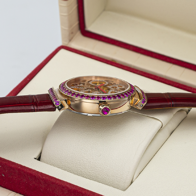 Oblvlo นาฬิกาอัติโนมัติสุดหรูสำหรับผู้หญิงนาฬิกากลไกสายหนังลูกวัวหน้าปัดแซฟไฟร์กันน้ำขนาด34มม.