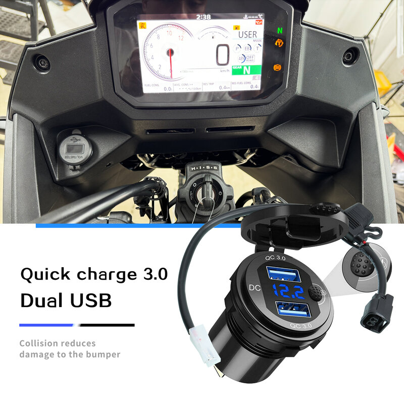 Cargador USB Dual para coche, adaptador de corriente para HONDA CB 500X, CB 400X, CB500X, CB400X, 2022-2024, carga rápida 3,0