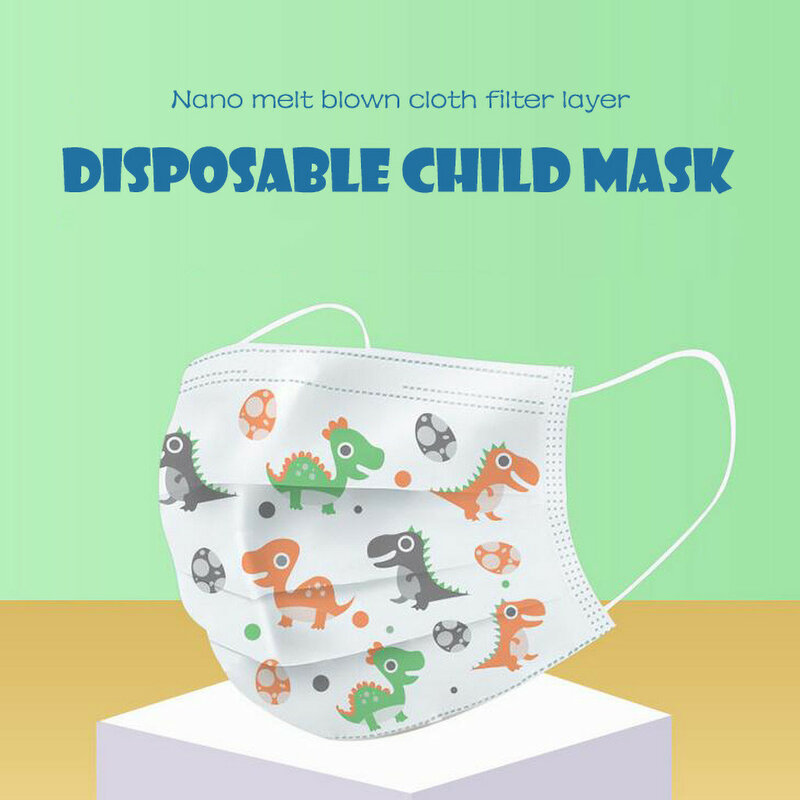 Máscara Descartável Impressa Dos Desenhos Animados Infantis, Máscara Respirável Protetora, Design de Filtragem Multi Camada, Máscaras de Segurança Infantil