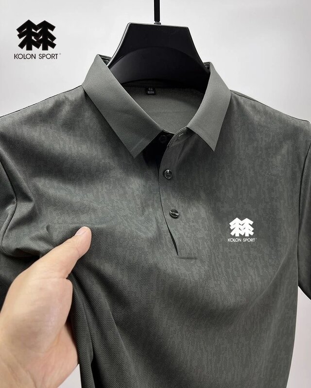 KOLONSPORT-T-shirt Brodé pour Homme, Haut Cool et Confortable, Style Coréen, Luxe, ChimCasual, Été
