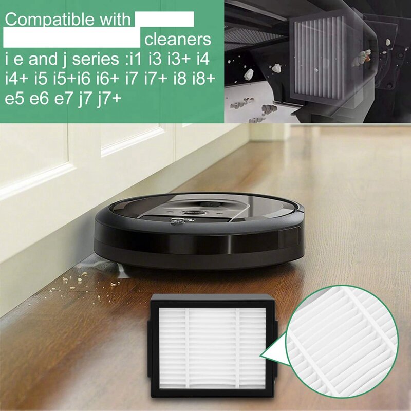 Kit de accesorios de repuesto compatibles con Irobot Roomba I3, I4, I5, I7, E5, E6, E7, cepillo lateral con filtro HEPA