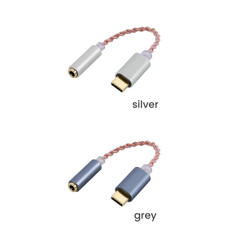 AMPLIFICADOR DE AURICULARES HIFI DAC USB tipo C, adaptador de Audio para auriculares de 3,5mm, 32 bits, 384KHz, decodificador Digital, convertidor AUX, color gris