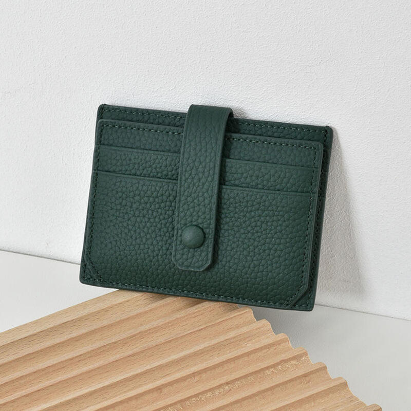 Tarjetero compacto elegante para mujer, organizador de tarjetas pequeño, cartera minimalista