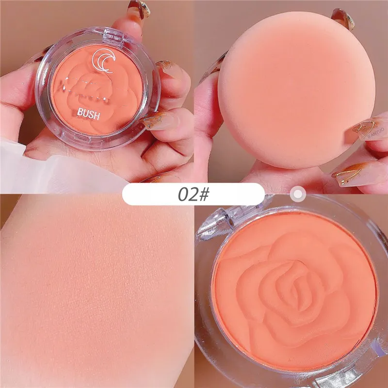 Monochrome Blush Palette Rose Pink Cheek Blusher Powder Natural Face Makeup Matte Peach Rouge Contour Shadow Palette Cosmetics