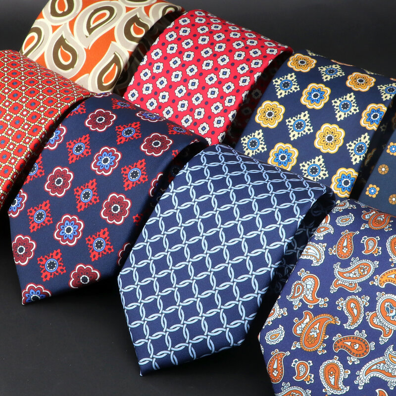 Nuovo Design cravatta in stile bohémien per uomo Silk Touch Soft Blue Red Yellow Necktie Fit accessorio per ufficio aziendale per feste di matrimonio