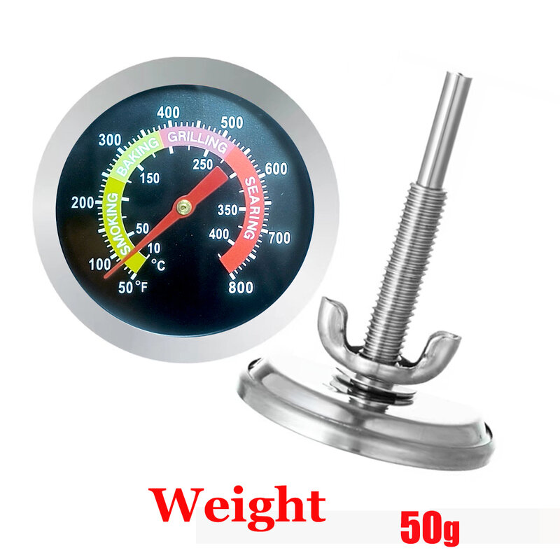 60mm Stainless Steel Pizza Oven Thermometer Baking Food Meat 10-400 Degrees Celsius Grill Barbecue Stove Thermograph