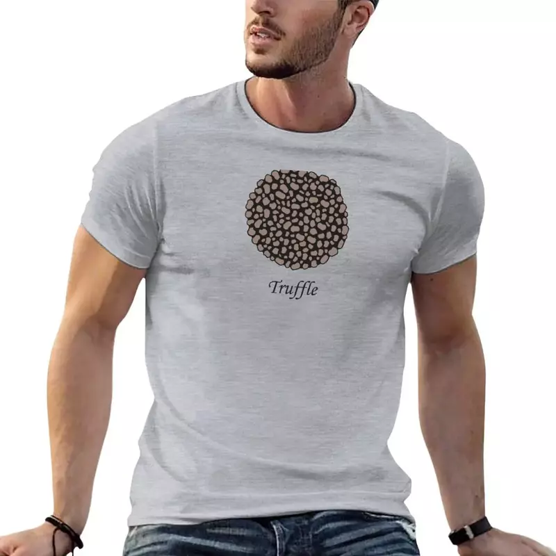 Desain ilustrasi jamur Truffle. Gaya Foodie mewah truffle hitam. Kaus pria T-Shirt keringat kaus buah of the loom
