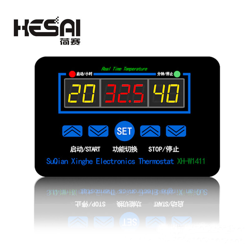 XH-W1411 LED 디지털 온도 조절기, 스위치 온도계, 스마트 온도 조절기, DC 12V, AC 110V, 220V, 10A