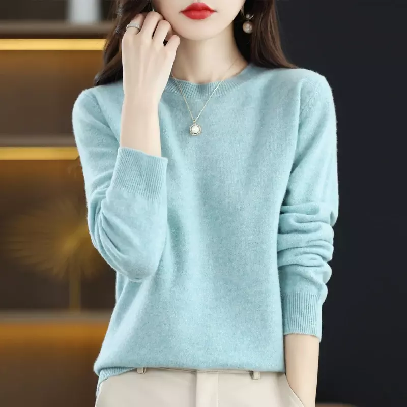 100% Pure Wol Kasjmier Trui Dames O-hals Pullover Casual Gebreide Top Herfst En Winter Damesjas Koreaanse Mode