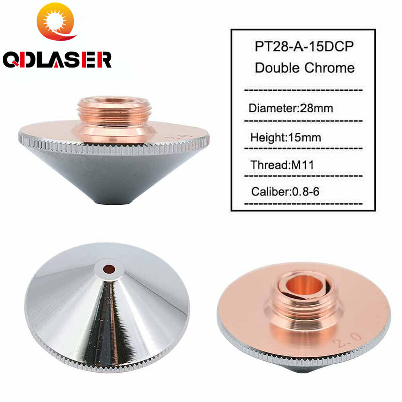 Ugello Laser QDLASER singolo doppio strato Dia.28mm calibro 0.8 - 6.0 P0591-571-0001 per testa di taglio Laser a fibra Precitec WSX