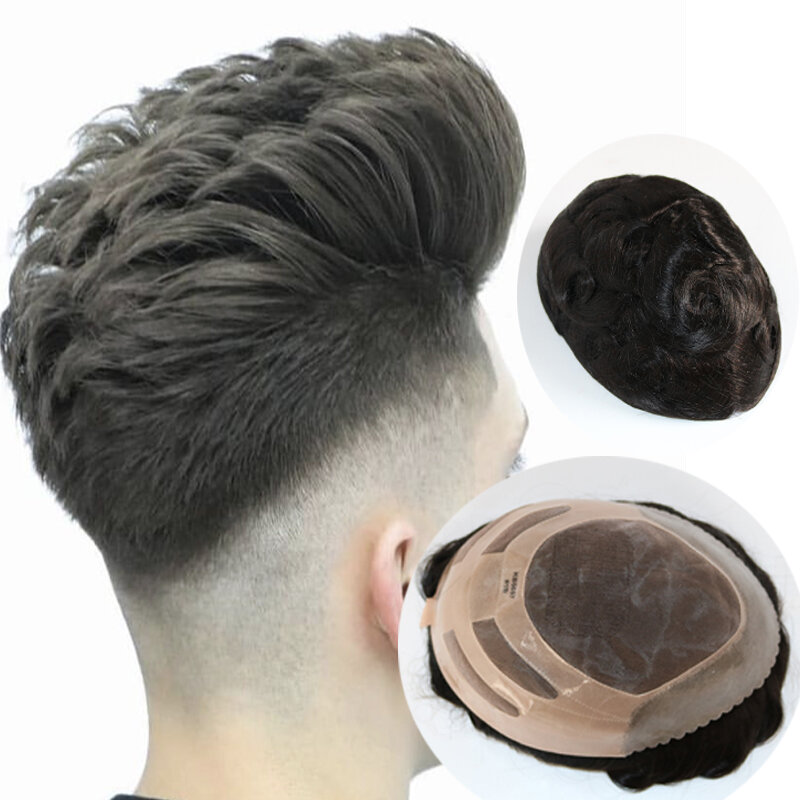 New Style Best Quality 8x10 Toupee Bond Hair Unit Lace With NPU Men Hair System Replacement Durable And Breathable For Men