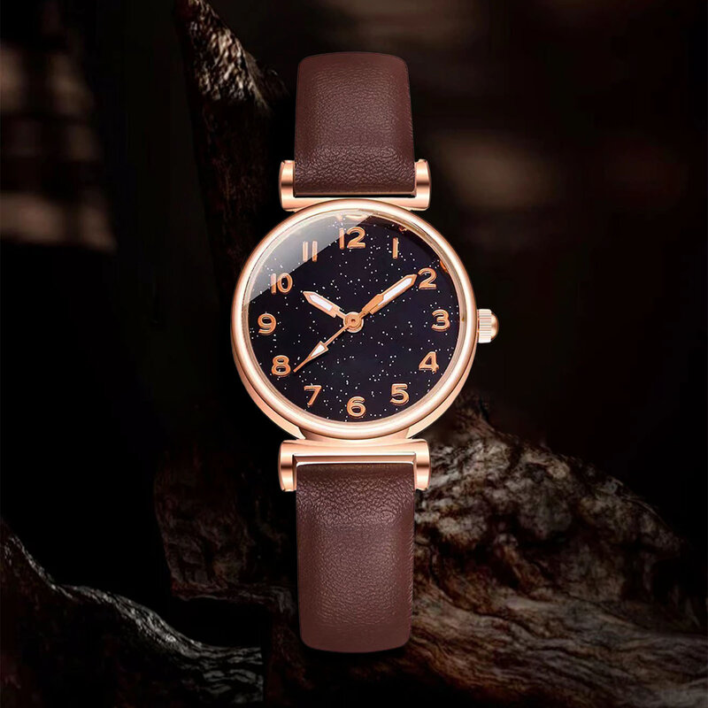 Damen uhr elegante Uhr minimalist isches Design rundes Zifferblatt Quarz Armbanduhr für Freundin Geburtstags geschenk