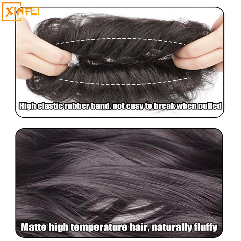 Wig sintetik rambut Chignon wanita, hiasan rambut bola jenggot naga alami mengurangi vitalitas mengurangi usia