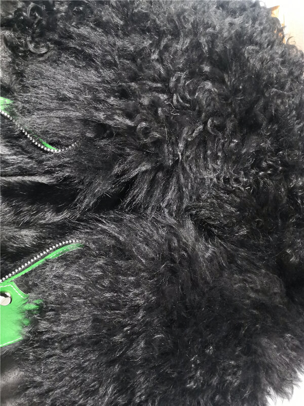 Женская байкерская куртка из натурального меха, двухсторонняя байкерская куртка из кроличьего меха с шерстяным воротником и лацканами, Y3067, зима 2023