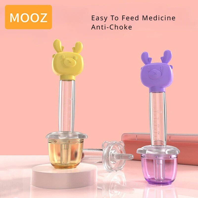 MOOZ Baby Care Equipment Medicine Dispenser 5ML Silicone Medication Feeder For Newborn Baby Needle Medicine Syringe Anti-Choking