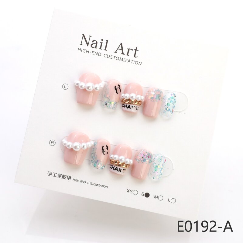 Large Size handmade press on nails stick-on nails fake nails nails acrylic  nails  glitter wearing handmade armor for whitening