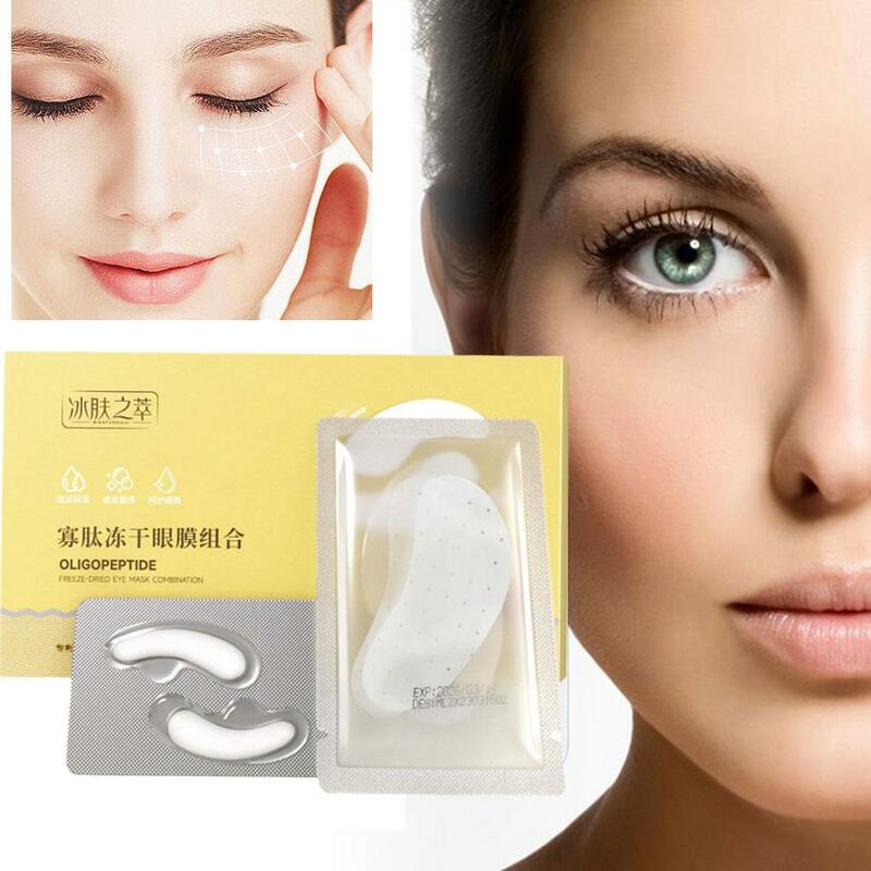 Vollständig absorbierte Oligo peptid kollagen gefrier getrocknete Augen maske 2 Schichten hydro lysieren Augenklappe für Augenringe gegen Falten