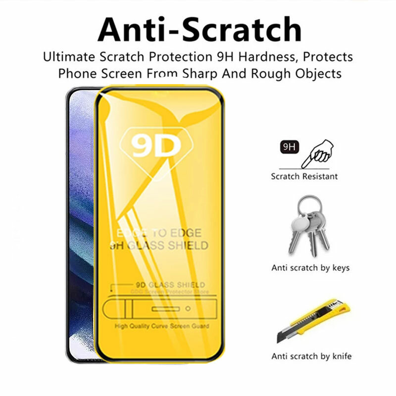 2PCS 9D Tempered Glass Screen Protector For Samsung Galaxy S22 S21 Plus S20 FE S10E Lite A10S A20S A30 A50 A70 A21s A31 A41 Film