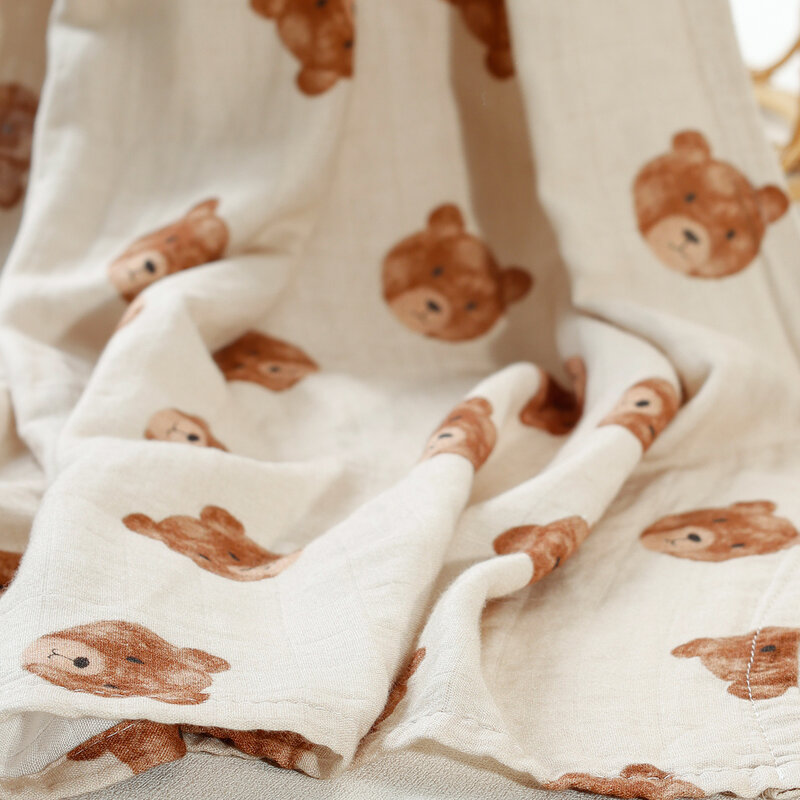 Kangobaby-プレミア竹綿ベビーモスリンおくるみ毛布、新生児ラップ、幼児用タオル、通気性、私の柔らかい生活、120x110cm