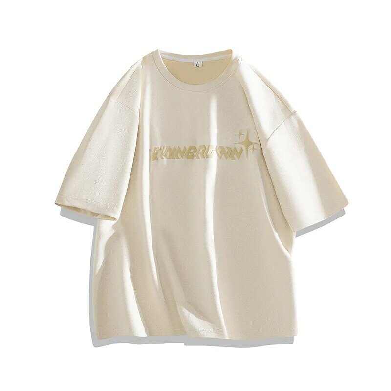 Camiseta estampada em espuma masculina e feminina, tops soltos de hip hop, camiseta vintage gótica, gola unissex, manga curta, camiseta de tendência