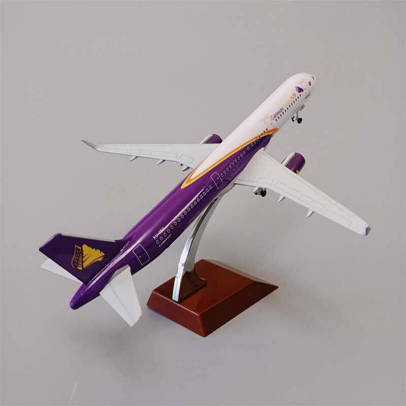 20cm Cambodia Air Airbus 321 A321 Airlines Alloy Metal Diecast Airplane Model Plane Model Aircraft w Wheels Landing Gears
