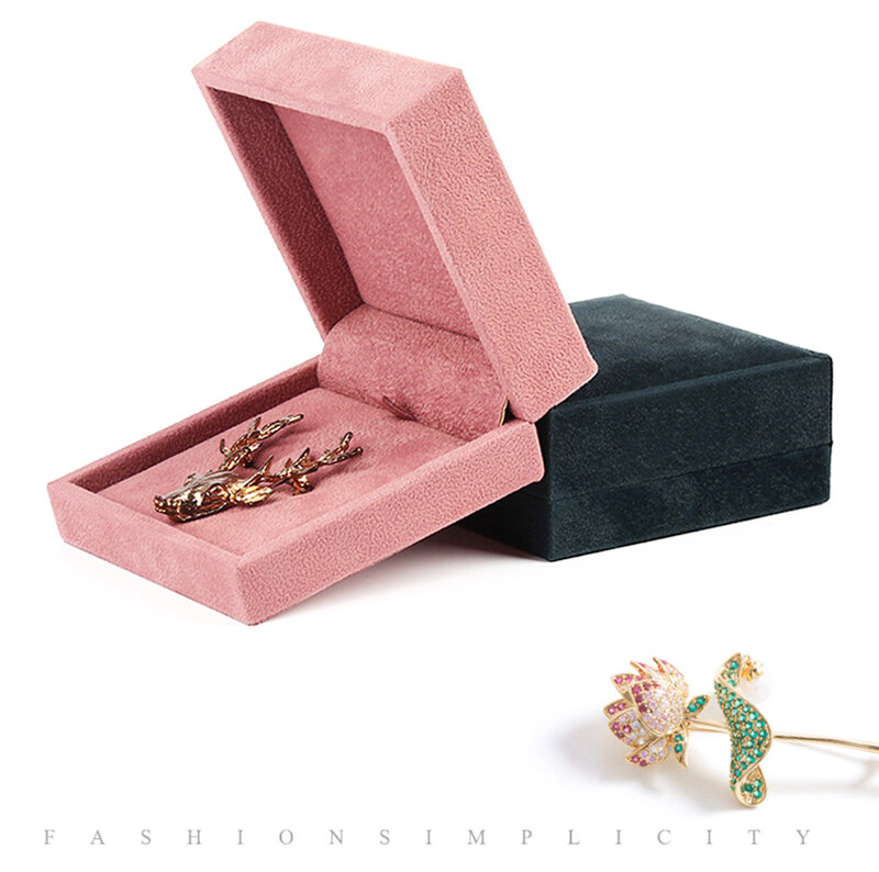 موضة عالية الجودة الفانيلا صندوق مجوهرات ل قلادة قلادة بروش شارة هدية المنظم بو الجلود والمجوهرات تخزين صندوق عرض