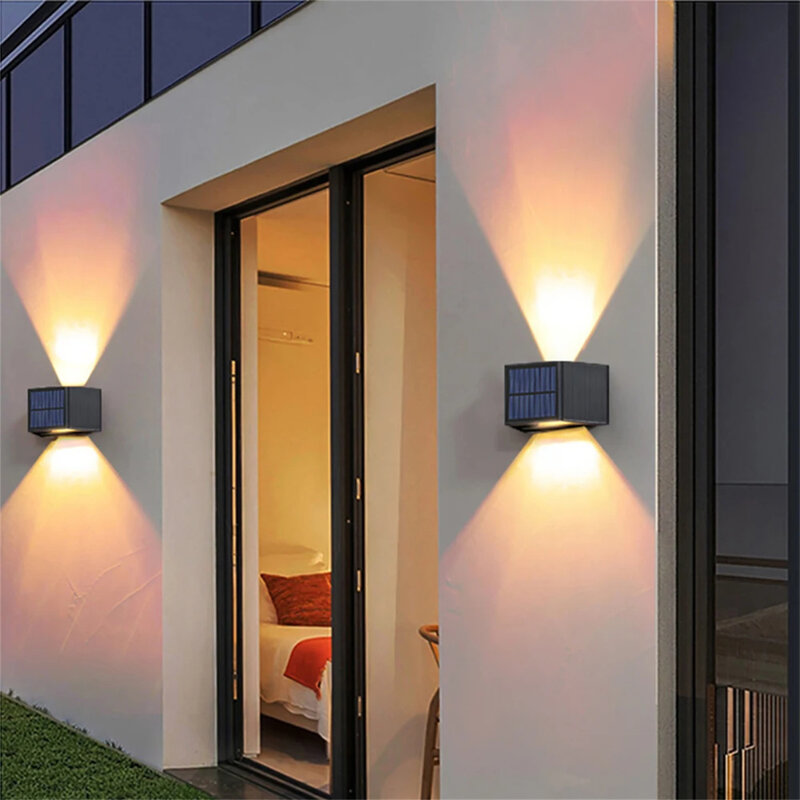 Solar Light Wall Light, Up And Down Illuminate Outdoor Sunlight Lamp, IP65 Waterproof, 100 Lumens Outdoor Solar Lamp