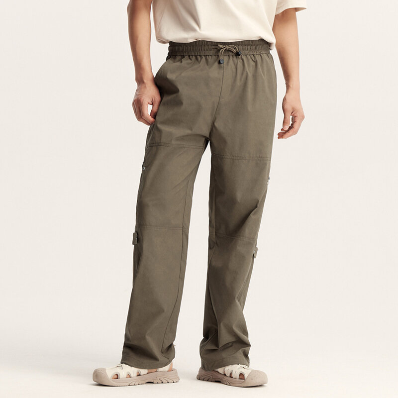 Semir Casual Pants Men 2024 Summer New Loose Elastic Waist Simple Straight-Leg Long Pants Fashionable And Trendy Workwear Style